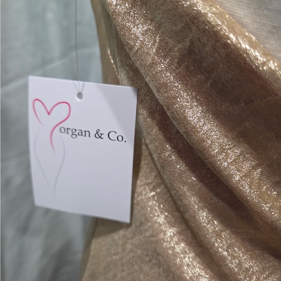 Morgan & Co. Gold Maxi Dress formal prom special occasion - Picture 3 of 3